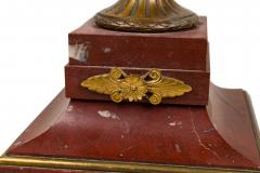 Ferdinand Barbedienne French Empire Style Bronze and Rosso Marble Lamp - 4655393