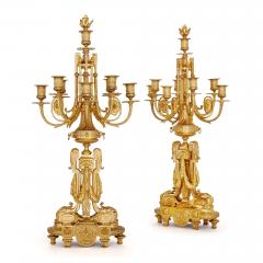 Ferdinand Barbedienne Large Louis XV style Rococo ormolu three piece clock set by Barbedienne - 2994635