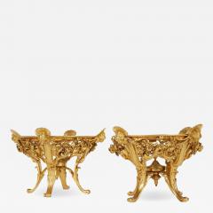 Ferdinand Barbedienne Pair of French Ferdinand Barbedienne Gilt Bronze Ormolu Centrepieces Bowls - 531336