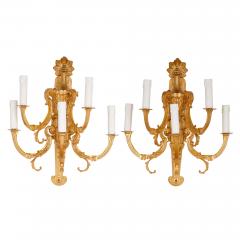 Ferdinand Barbedienne Pair of Louis XV style gilt bronze wall lights by Barbedienne - 2898219