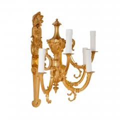 Ferdinand Barbedienne Pair of Louis XV style gilt bronze wall lights by Barbedienne - 2898220