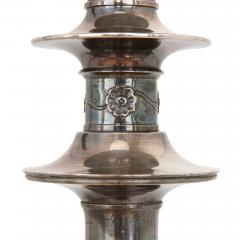 Ferdinand Barbedienne Pair of large silvered bronze antique French floor lamps - 2035737