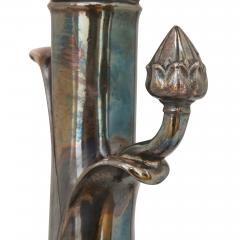 Ferdinand Barbedienne Pair of large silvered bronze antique French floor lamps - 2035738