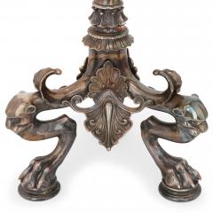 Ferdinand Barbedienne Pair of large silvered bronze antique French floor lamps - 2035740