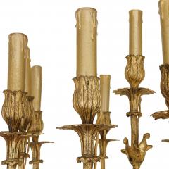 Ferdinand Barbedienne Pair of monumental French antique marble and bronze candelabra torcheres - 2631765