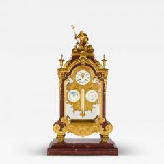 Ferdinand Barbedienne Very large antique ormolu and marble regulator calendar mantle clock - 4225746