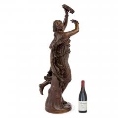 Ferdinand Barbedienne Zingara antique French bronze sculpture of a tambourine girl by Barbedienne - 4283721