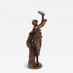Ferdinand Barbedienne Zingara antique French bronze sculpture of a tambourine girl by Barbedienne - 4288085