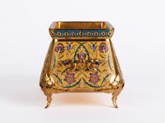 Ferdinand Barbedienne a French Ormolu and Champleve Enamel Jardiniere C 1870 - 2587106