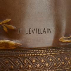 Ferdinand Levillain 19th Century French Neoclassical style bronze vase by Levillain and Barbedienne - 3354599