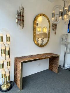 Ferdinando Loffredo Console Table Rattan Malacca and Brass by Ferdinando Loffredo Italy 1970s - 3092317