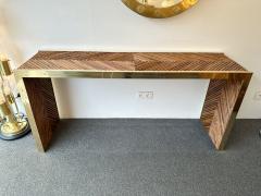 Ferdinando Loffredo Console Table Rattan Malacca and Brass by Ferdinando Loffredo Italy 1970s - 3092324