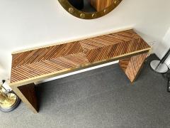 Ferdinando Loffredo Console Table Rattan Malacca and Brass by Ferdinando Loffredo Italy 1970s - 3092326