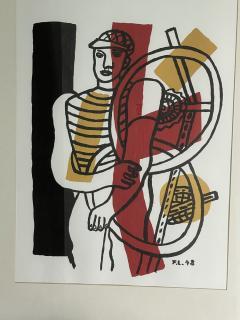 Fernand Leger French Art Deco Abstract Print Titled The Cyclist  - 4514803
