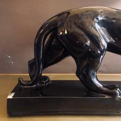 Fernand Vago Weiss 1920s Black Enameled Earthenware French Deco Panther by Fernand Vago Weiss - 1696694