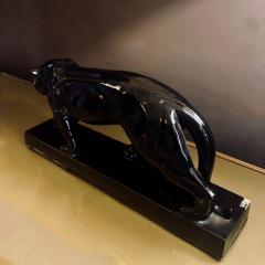 Fernand Vago Weiss 1920s Black Enameled Earthenware French Deco Panther by Fernand Vago Weiss - 1696704