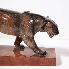 Fernand Vago Weiss Art Deco Ceramic Stippled Black Crimson Glaze Panther signed Vago Weiss - 3276261