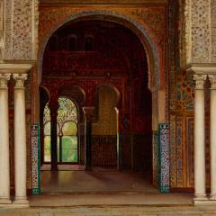 Fernando Liger Hidalgo Orientalist Painting of the Alc zar of Seville by Fernando Liger Hidalgo - 4663084