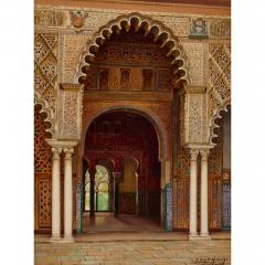 Fernando Liger Hidalgo Orientalist Painting of the Alc zar of Seville by Fernando Liger Hidalgo - 4663086