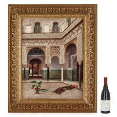 Fernando Liger Hidalgo Orientalist oil painting of the Alc zar of Seville by Hidalgo - 3268989