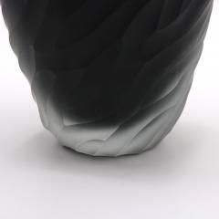 Ferro Italian Murano Art Glass Black Vase Italy 1990 - 4584805