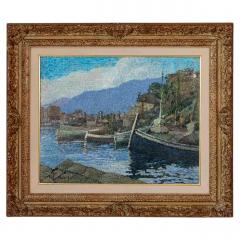 Ferruccio Piovano Port of Camogli Oil on Cardboard Signed 1974 - 4577461