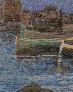 Ferruccio Piovano Port of Camogli Oil on Cardboard Signed 1974 - 4577589