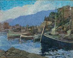 Ferruccio Piovano Port of Camogli Oil on Cardboard Signed 1974 - 4579116