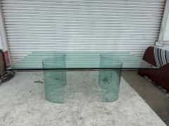 Fiam Fiam Italia Large Glass Dining Conference Table w 2 Wave Shaped Glass Bases - 4190428