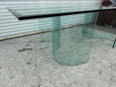 Fiam Fiam Italia Large Glass Dining Conference Table w 2 Wave Shaped Glass Bases - 4190432