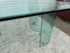 Fiam Fiam Italia Large Glass Dining Conference Table w 2 Wave Shaped Glass Bases - 4190445