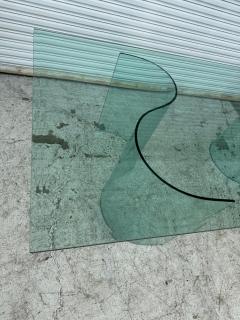 Fiam Fiam Italia Large Glass Dining Conference Table w 2 Wave Shaped Glass Bases - 4190483