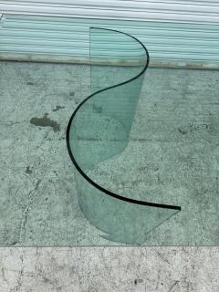 Fiam Fiam Italia Large Glass Dining Conference Table w 2 Wave Shaped Glass Bases - 4190488
