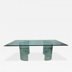 Fiam Fiam Italia Large Glass Dining Conference Table w 2 Wave Shaped Glass Bases - 4191858