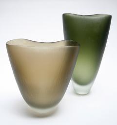 Ficus A Murano Green Glass Vase - 241810