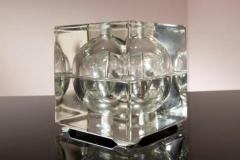 Fidenza Vetraria Alessandro Mendini glass and metal Cubosfera table lamp by Fidenza Vetraria - 3615908