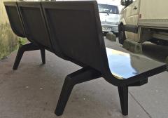 Fifties Black Layered Wood Bench or Couch - 614800