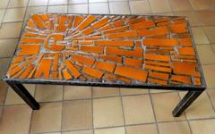 Fifties riviera style rare ceramic coffee table with gorgeous colors - 1448750