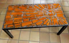 Fifties riviera style rare ceramic coffee table with gorgeous colors - 1448756