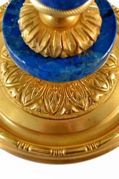 Figural Candlesticks Gilt Bronze Ormolu Lapis Lazuli 19th 20th C  - 1326292