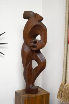 Figurative Mahogany Sculpture Mid Century Modern 1950s Brazilian Abstract - 1983058