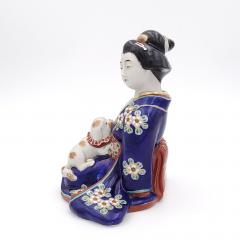 Figure of Geisha Holding a Puppy Japan circa 1920 - 3045484