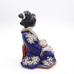 Figure of Geisha Holding a Puppy Japan circa 1920 - 3045486