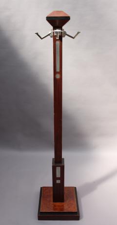 Fine 1900s Mahogany Marquetry and Metal Coat Rack - 613073