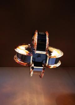 Fine 1970s Glass and Chrome Murano Chandelier - 4488518