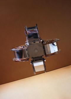 Fine 1970s Glass and Chrome Murano Chandelier - 4488519