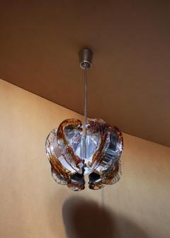 Fine 1970s Glass and Chrome Murano Chandelier - 4488521