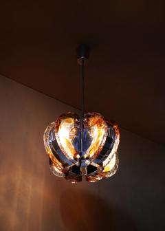 Fine 1970s Glass and Chrome Murano Chandelier - 4488524
