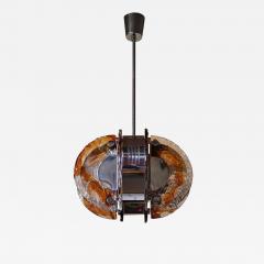Fine 1970s Glass and Chrome Murano Chandelier - 4491282