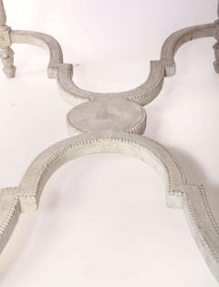 Fine 19th French Century Ivory Painted Center Table with a Marble Top - 2587627